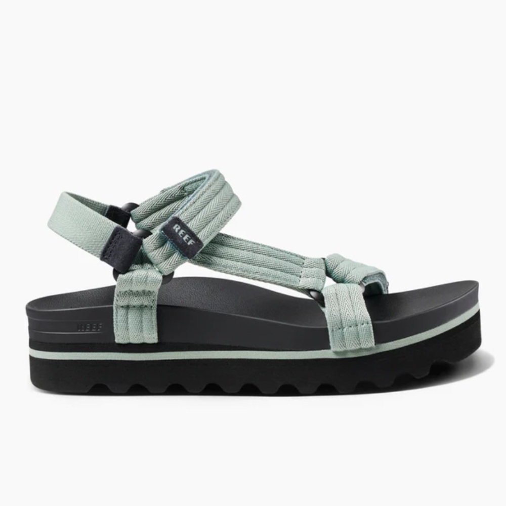 Reef Women's Sage Green and Black Platform Sandals